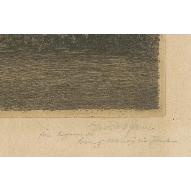 1920s Conrad Rau, German Village, Shepherd & Flock, 1920, Etching For Sale - Image 5 of 10