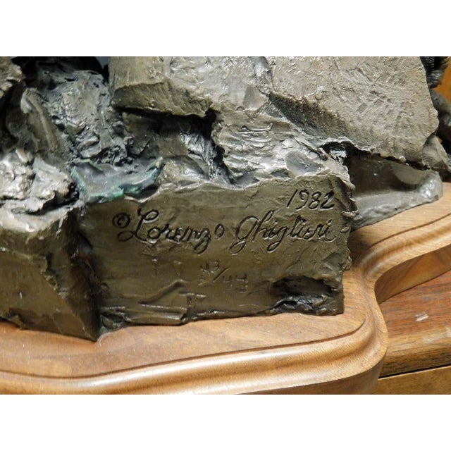 1980s Share Lorenzo Ghiglieri "St. Francis" Bronze Sculpture Signed &Numbered 1982 For Sale - Image 5 of 11