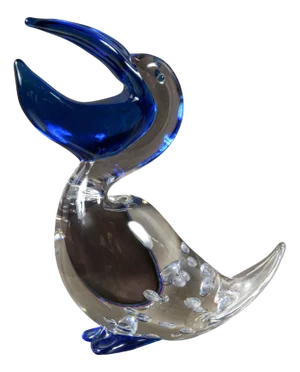 Vintage Italian Murano Signed Colored Glass Animalier Sculpture, 1970s