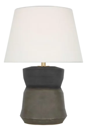 Sean Lavin by Visual Comfort Signature 1953 26" Geometric Form Table Lamp in Smoke on Goldenrod with Linen Shade