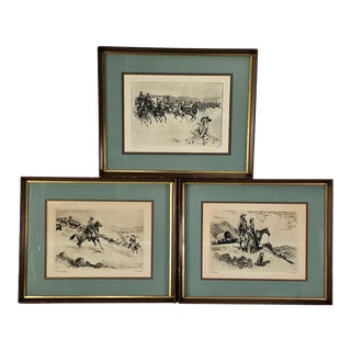 Reinhold H. Palenske Cowboys Art Prints Set of 3 For Sale