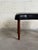 Vintage Danish Modern Teak & Black Leather Footstool Ottoman Mid Century Stool For Sale - Image 4 of 8