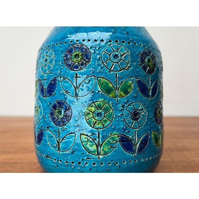 Mid-Century Modern Flower Design Pottery Vase by Aldo Londi for Bitossi, Italy, 1960s For Sale - Image 13 of 16