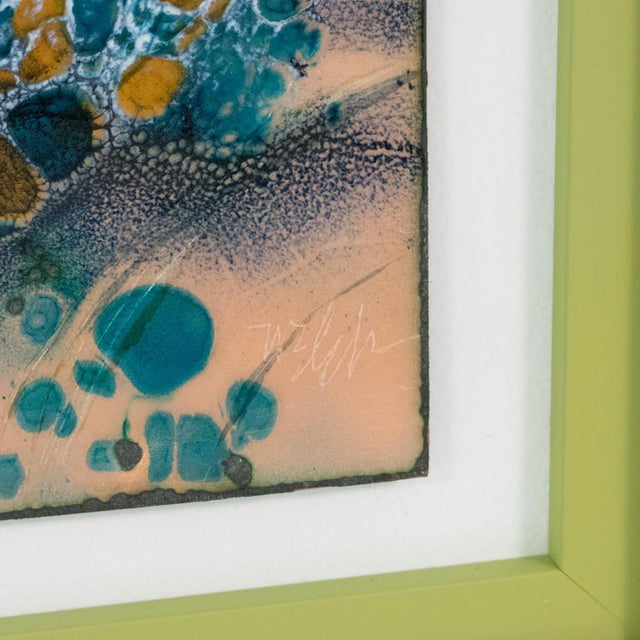 Abstract Judaica Enamel Mounted Wall Panel Plaque Artwork by George Welch, Circa 1950 For Sale - Image 9 of 15