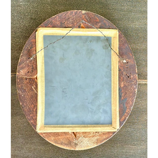 Antique English Regency Oval Giltwood Wall Mirror For Sale In Tampa - Image 6 of 7