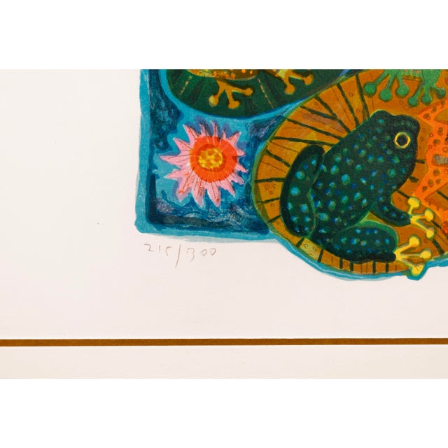 Illustration Judith Bledsoe a Knot of Toads Signed Modernist Lithograph 215/300 Framed For Sale - Image 3 of 10