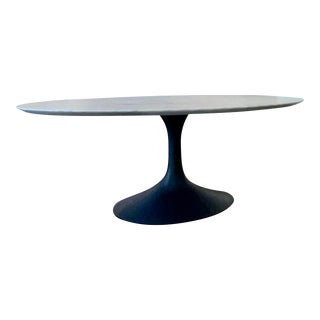 Restoration Hardware Aero Marble Oval Dining Table For Sale