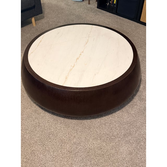 Wood Thomas Pheasant for McGuire Drum Cocktail Table For Sale - Image 7 of 12