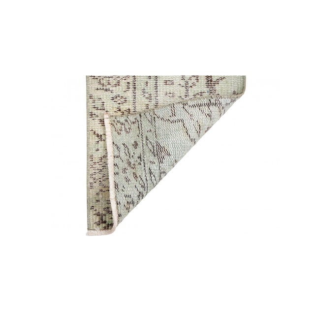 Mid-Century Modern Vintage Light Green Mini Rug Fragment - 1`2″ X 2`9″ For Sale - Image 3 of 3