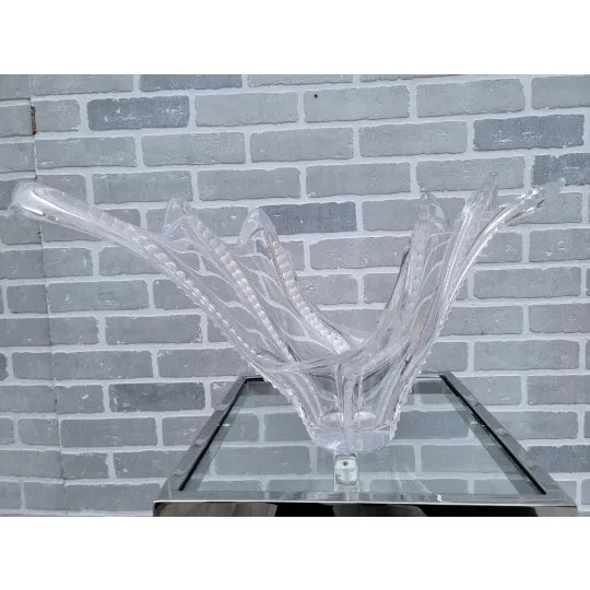 Mid Century French Cofrac Art Verrier Free Form Crystal Centerpiece For Sale In Chicago - Image 6 of 8