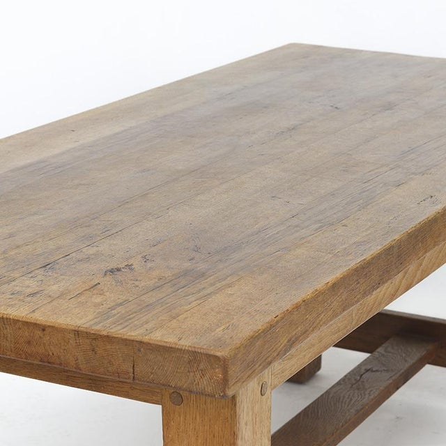 Mid-Century Rustic Brutalist Oak Dining Table, 1960s For Sale - Image 6 of 12