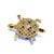 Gemstone Bochic "Orient" Vintage Opal & Blue Sapphire Turtle Brooch 18K Gold & Silver For Sale - Image 7 of 18