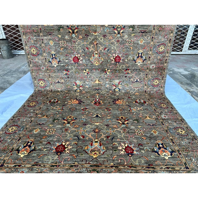 2000 - 2009 Hand-Knotted Afghan Sultanabad Chobi Wool Area Rug - 8'2" X 11'2" For Sale - Image 5 of 14
