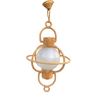 Large Mid-Century Rope Sphere Chandelier Adrien Audoux & Frida Minet For Sale