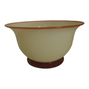 Early-20th Century Carder Steuben Alabaster Cast Foot Bowl, No. 112 - 1 Piece