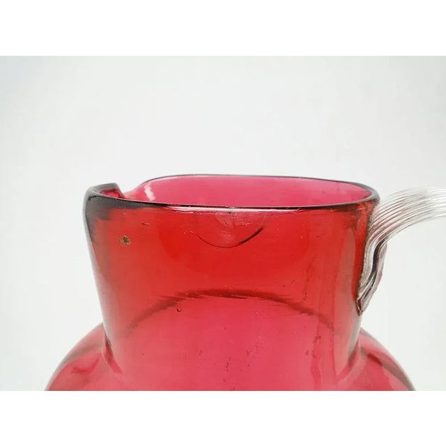 Art Nouveau Jug from Cranberry Glass, United Kingdom, Early 1900s For Sale - Image 6 of 10