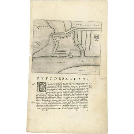 Antique Map of Kuinderschans, Netherlands, 1649 For Sale