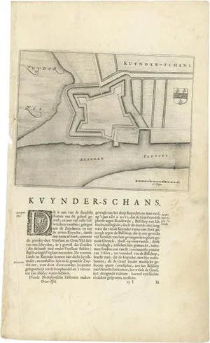 Antique Map of Kuinderschans, Netherlands, 1649
