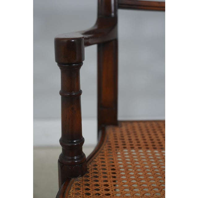 Theodore Alexander Regency Mahogany Brass Inlaid Cane Seat Bench For Sale - Image 15 of 18