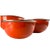 1960s Vintage 1960s Orange Enamel Mixing Bowls Set 3 • Mid Century Enamelware For Sale - Image 5 of 7