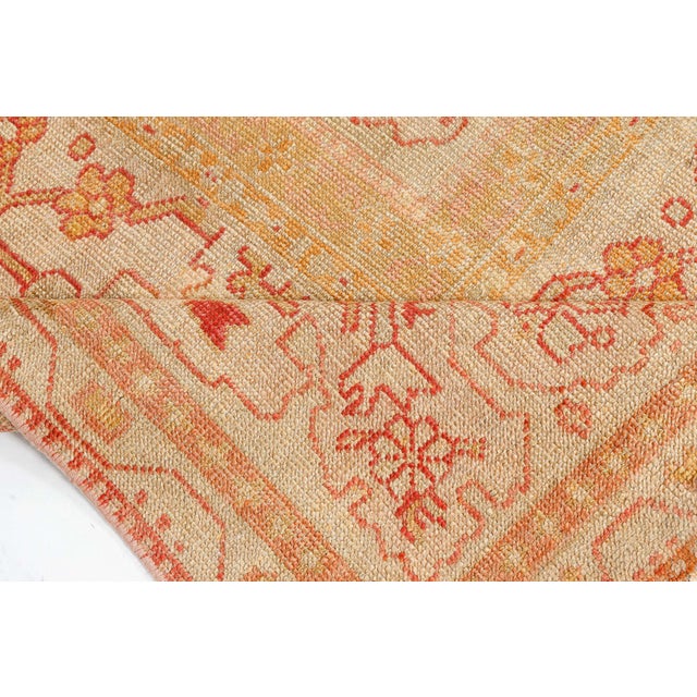 Antique Turkish Oushak Rug For Sale - Image 4 of 8