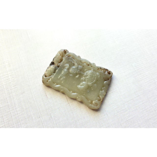 Chinese Antique Hetian Jade Pendant Amulet, Qing Dynasty, Late 19th Century For Sale - Image 3 of 10