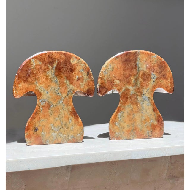 Vintage Italian Alabaster Mushroom Bookends, Circa 1960 - A Pair For Sale In Los Angeles - Image 6 of 10