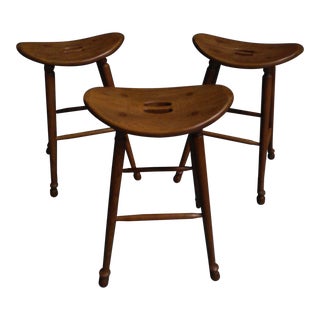 Saddle Seat Bar Stools - Set of 3 For Sale