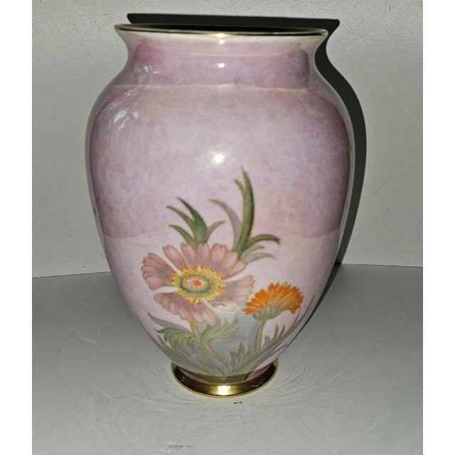 Art Deco Pink Lustre Floral Vase from Carlton Ware, England, 1930 For Sale - Image 3 of 7