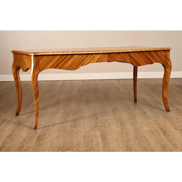 William Switzer Louis XV Zebrawood Bureau Plat Writing Desk For Sale - Image 9 of 18