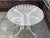 Metal Vintage Rococo-Style Painted Cast-Iron Pedestal Table With Round Glass Top For Sale - Image 7 of 15