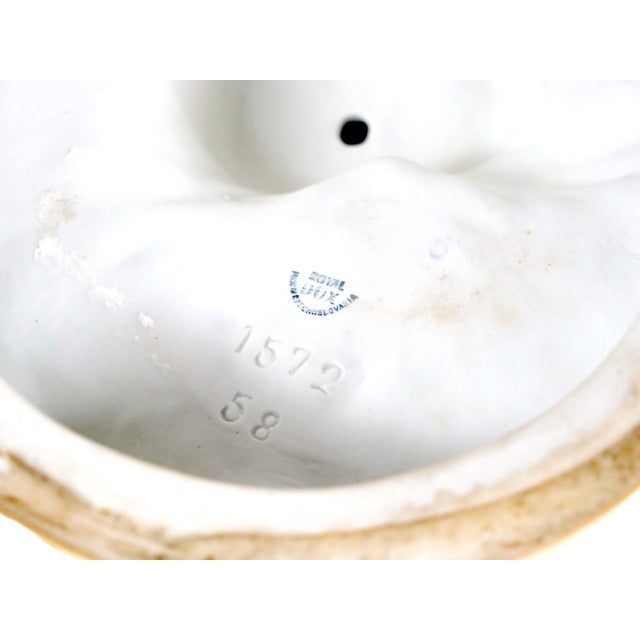 20th Century Hand Painted/Gilt Decorated Porcelain Decorative Woman's Sculpture For Sale - Image 12 of 12