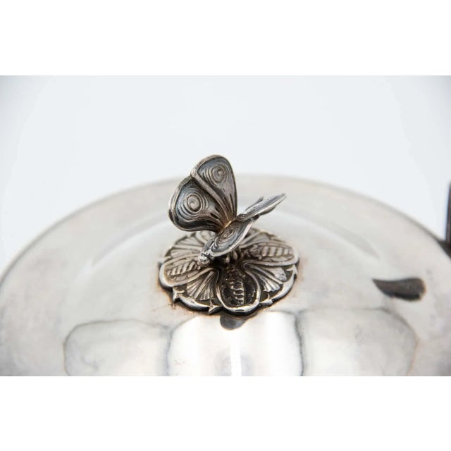 Silver Bowl with Butterfly-Shaped Handle For Sale - Image 4 of 5