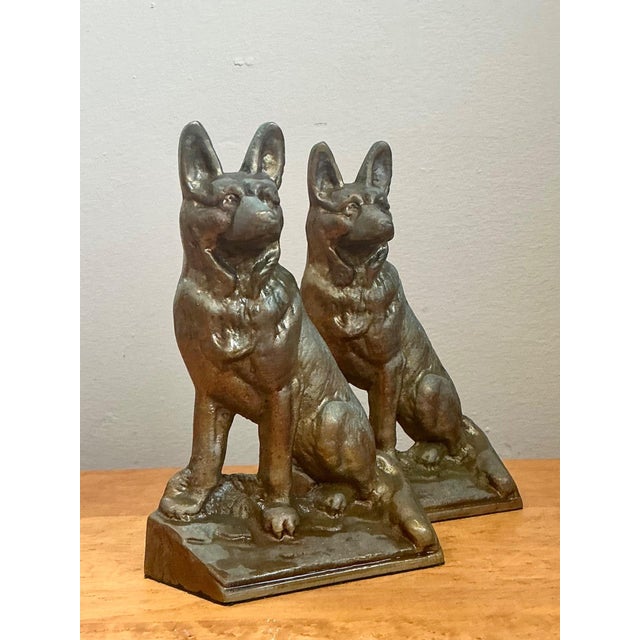 Mid-Century Modern Vintage Bronze Dog Bookends - A Pair For Sale - Image 3 of 16
