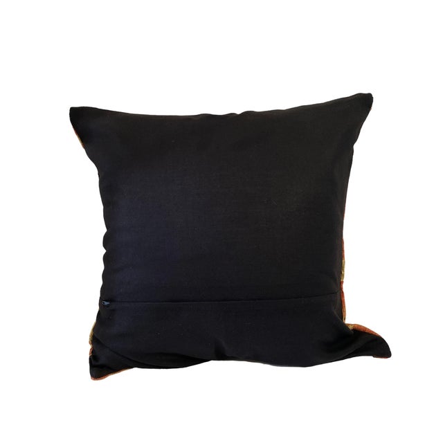 1900 - 1909 Custom Made Antique Turkish Tribal Kilim Pillow Cover 24" by 24" For Sale - Image 5 of 8