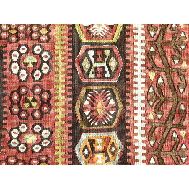 Mid Century Classical Vintage Turkish Boho Rug Kilim For Sale - Image 10 of 11