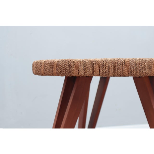 Round Beech and Straw Side Table from Augusto Romano, 1940s For Sale - Image 4 of 13