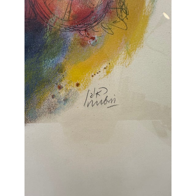Abstract C. 1973, "The Prophets by Rubin", French Mourlot Exhibition Color Lithograph - Featuring "Elizah", Giclee in Vintage Frame, Artist Reuven Rubin For Sale - Image 3 of 12