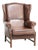 English Cowhide Wing Armchair For Sale
