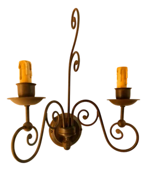 Wrought Iron 2-Light Wall Sconce