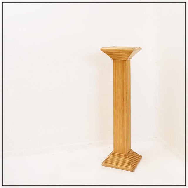 Pencil Reed Pedestal in the style of Vivai Del Sud, 1970s For Sale - Image 12 of 12