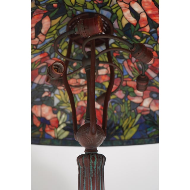 Louis Comfort Tiffany Style Oriental Poppy Floor Lamp For Sale - Image 9 of 15