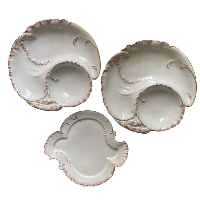 French Porcelain Artichoke Asparagus Plates from Haviland Limoges, 1930, Set of 3 For Sale - Image 10 of 10