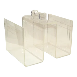 Mid-Century Modern Magazine Rack, Newspaper Stand Etched Lucite 1970