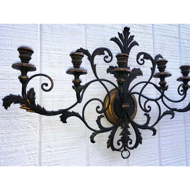 Italianate Tole and Wood Wall Sconce For Sale - Image 11 of 13
