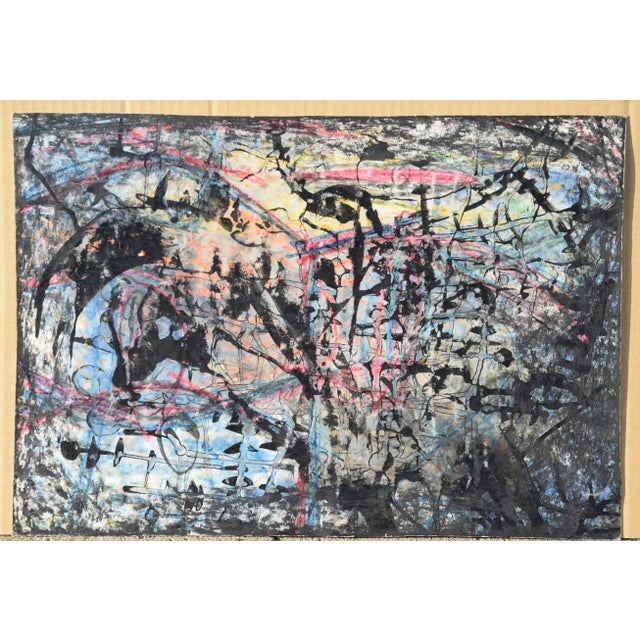 Contemporary Hans Werner Kirchner, Somber Abstraction (Verso Portrait Study), 1960, Watercolor For Sale - Image 3 of 12