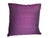 This pillow features a deep purple fabric with a colorful, striped border frames the pillow, adding a pop of contrasting...