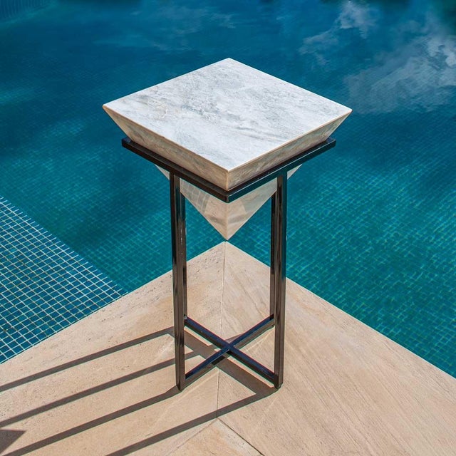 Marble Top Side Table by Forzini, Set of 2, in New conditions. Designed from 2000