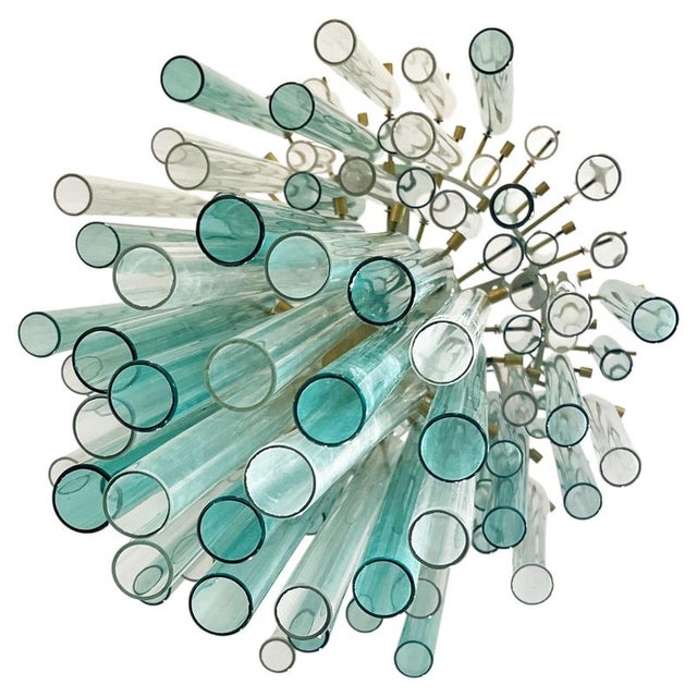 Mid-Century Modern Murano Glass Cascade Chandelier by Venini, Italy, 1960s Cascading Structure Composed of hand-blown...