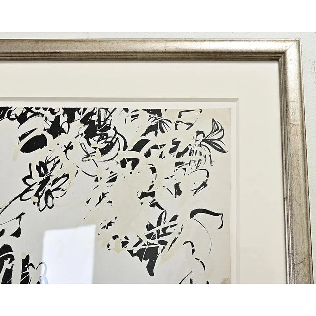 English Circa 1930 Framed Modern Monochromatic Painting For Sale In Baton Rouge - Image 6 of 7